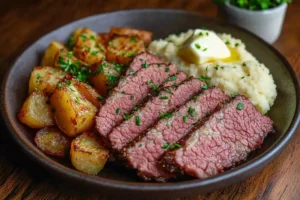 Smooth butternut squash mash, a creamy and nutritious potato alternative for corned beef