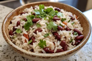 What is good to eat with kidney beans? Easy kidney bean and rice bowl.